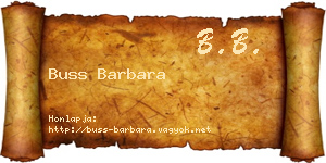 Buss Barbara névjegykártya